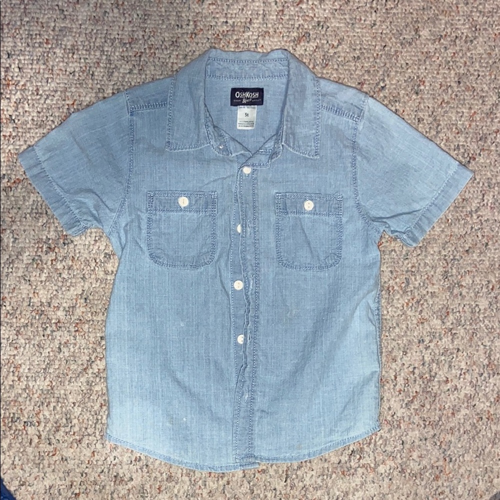 OshKosh B'gosh Blue Button Down Shirt Short Sleeve